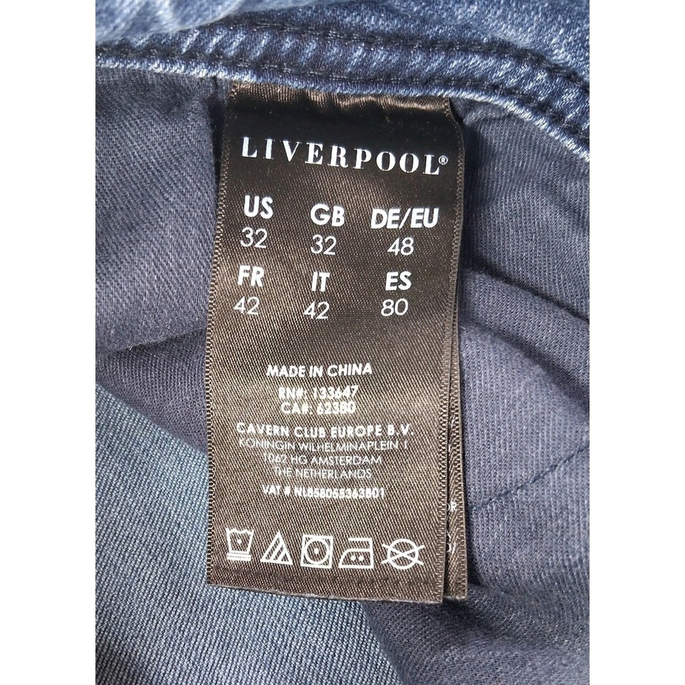 Liverpool Jeans Mens 32x34 Blue Medium Wash Straight Leg Denim Casual Pants - Picture 5 of 9